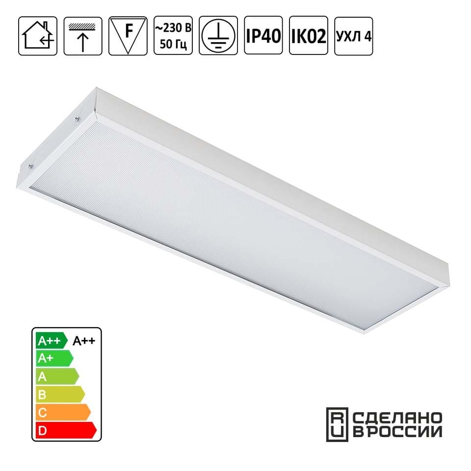 Светильник светодиодный ЛПО-Мини 36Вт 595х180х40мм