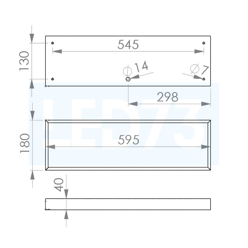 Светильник светодиодный ЛПО-Мини 36Вт 595х180х40мм