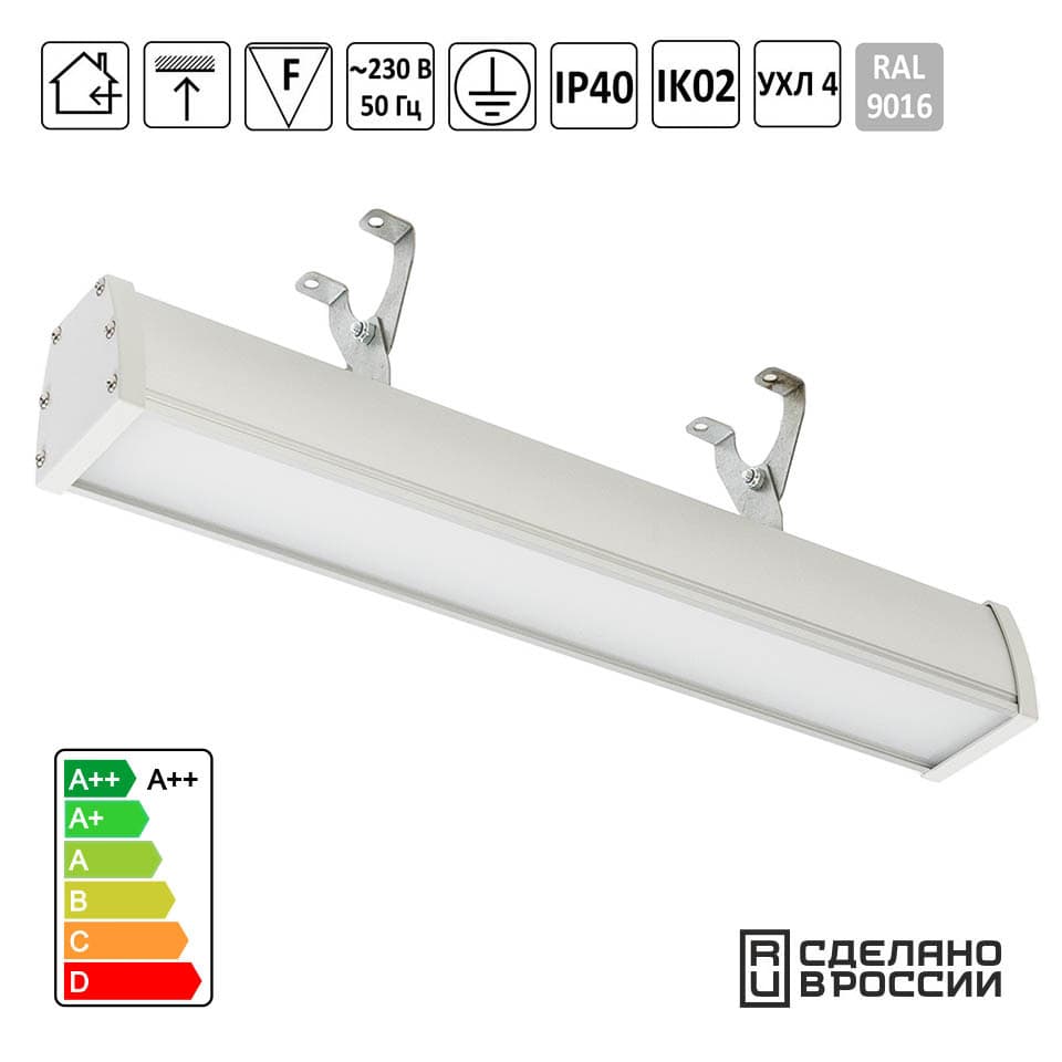 Светильник светодиодный Линейный 36Вт 500х77х73мм IP65